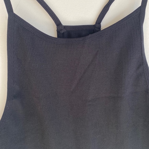 (AA4) Odiva Black Ribbed 2piece Tank top and Biker Short set, Size XL, NWT - Picture 3 of 14